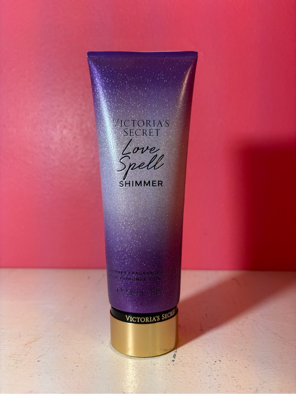 Victoria's Secret * Love Spell Shimmer Body Lotion EUC 8oz Cherry Blossom Peach
